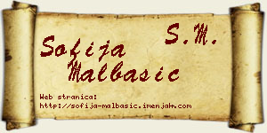 Sofija Malbašić vizit kartica